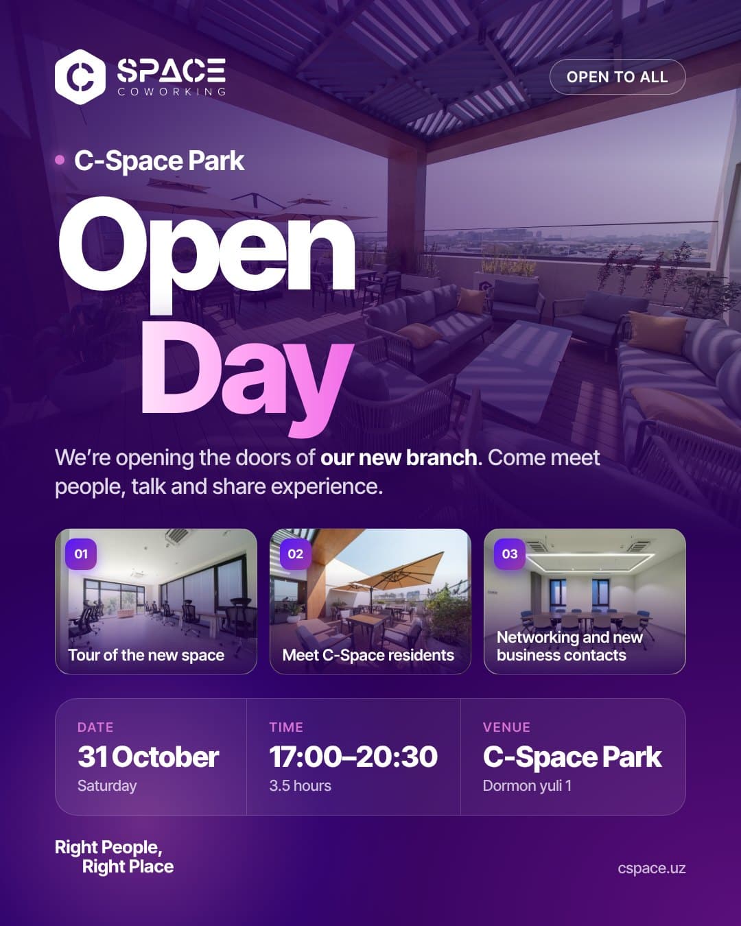 C-Space Park Open Day poster, 31 October, 17:00–20:30